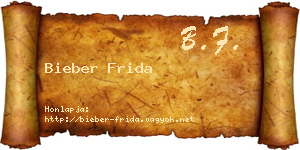 Bieber Frida névjegykártya